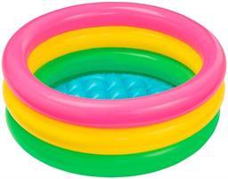 Piscina baby 3 anelli 86x25cm arcobaleno fondo gonfiabile