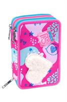 Astuccio 3 Zip Sj Gang Pinkfur Girl