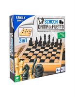 GIOCO SCACCHI/DAMA/FILETTO IN LEGNO