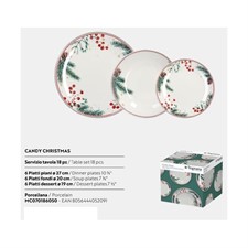 SERVIZIO TAVOLA 18 PZ MADISON CANDY CHRISTMAS