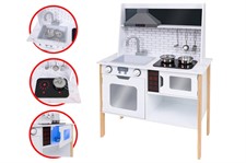 Cucina bianca in legno con 5 accessori 70x96x30cm