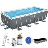 Piscina Power Steel 488x244x122cm con filtro copertura e scala